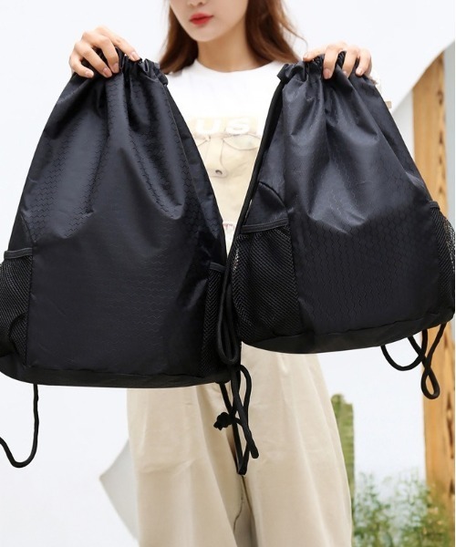 BACKYARD FAMILY(バックヤードファミリー)の「ナップサック 軽量スポーツリュック yknpsack(バックパック/リュック・レディース・グレー/ブラック/オレンジ/ネイビー/レッド/グリーン/ピンク/パープル・L/M)」の11枚目の写真