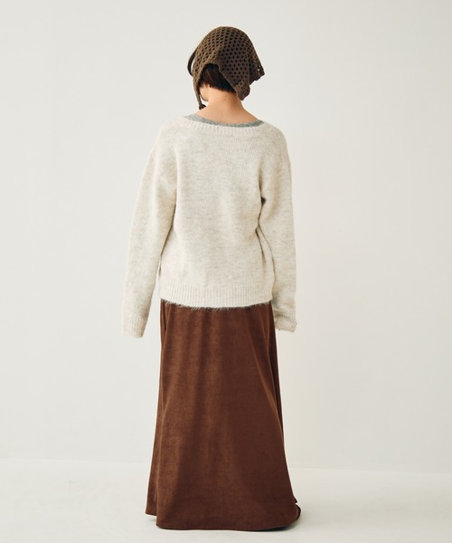 Crisp（クリスプ）の「ベーシック起毛ニットカーディガン（カーディガン/ボレロ・レディース・ブラウン/ダークブラウン/アイボリー・FREE）」の20枚目の写真