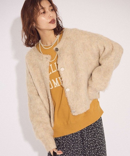 セール】起毛シャギーカーディガン（カーディガン/ボレロ）｜Green