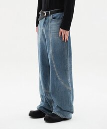 DNSR（ディーエヌエスアール）の「ウェーブドロップデニムブルー（デニムパンツ）」