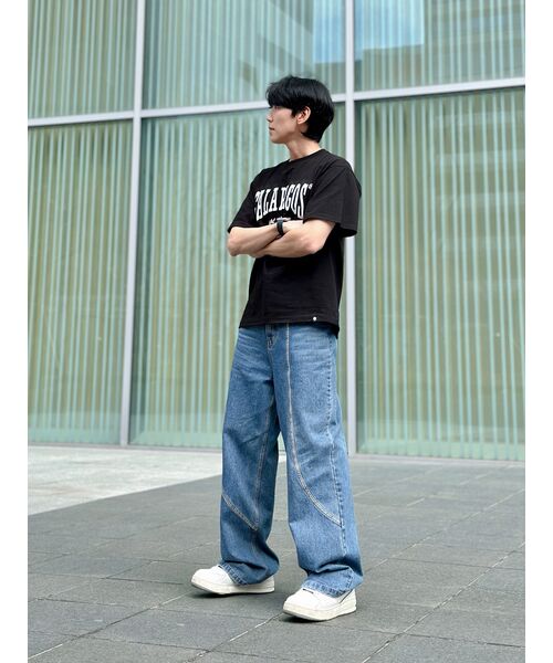 DNSR（ディーエヌエスアール）の「ウェーブドロップデニムブルー（デニムパンツ・メンズ・その他・X-LARGE/LARGE）」の3枚目の写真