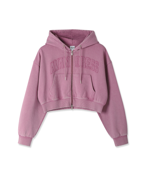 AVANDRESS（アバンドレス ）の「Salt Applique Crop Hood Zip-up_2Colors（パーカー・レディース・ブラック/PINK・SMALL/MEDIUM）」の4枚目の写真
