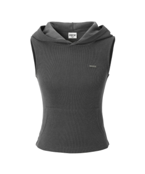 KHAKIPOINT（カーキポイント）の「Vintage Hood Sleeveless (charcoal)（Tシャツ/カットソー・レディース・その他・FREE）」の2枚目の写真