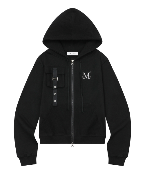 MUCENT(ムセント)の「ティアジェセットアップアイレットフードジップアップ(2カラー)(パーカー・レディース・ブラック/グレー系・FREE)」の13枚目の写真