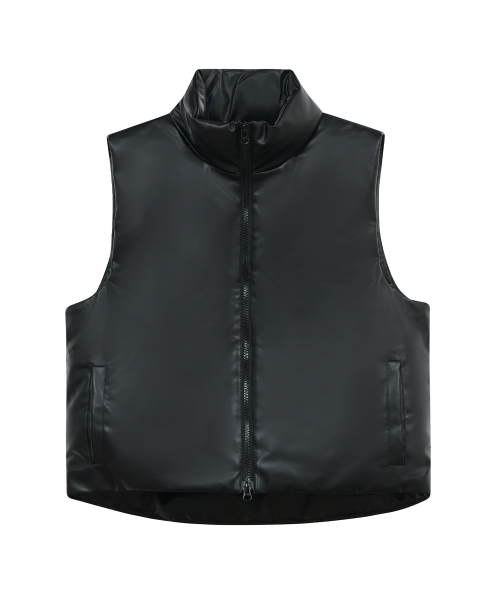 セール】87-STAN109 ユーティリティレザーダウンベスト ブラック