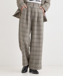 Cutie Blonde | 【セットアップ可】チェック柄タックワイドパンツ(その他パンツ)