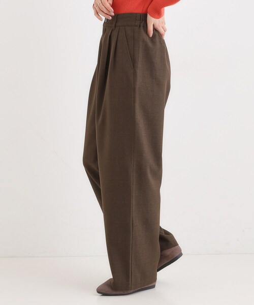 Cutie Blonde(キューティーブロンド)の「【セットアップ可】チェック柄タックワイドパンツ(その他パンツ・レディース・ダークブラウン系1/ベージュ系1・04/03/02/01)」の14枚目の写真