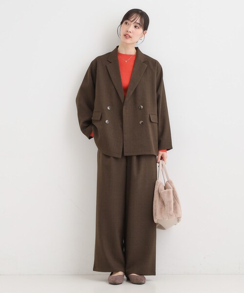 Cutie Blonde(キューティーブロンド)の「【セットアップ可】チェック柄タックワイドパンツ(その他パンツ・レディース・ダークブラウン系1/ベージュ系1・04/03/02/01)」の15枚目の写真