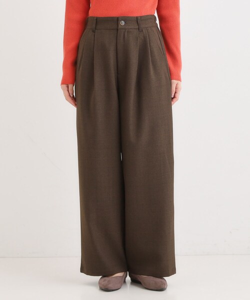 Cutie Blonde(キューティーブロンド)の「【セットアップ可】チェック柄タックワイドパンツ(その他パンツ・レディース・ダークブラウン系1/ベージュ系1・04/03/02/01)」の17枚目の写真