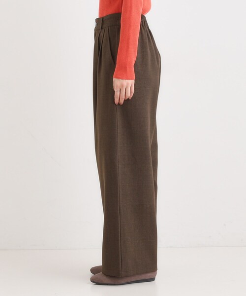 Cutie Blonde(キューティーブロンド)の「【セットアップ可】チェック柄タックワイドパンツ(その他パンツ・レディース・ダークブラウン系1/ベージュ系1・04/03/02/01)」の4枚目の写真