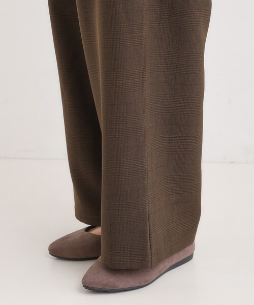 Cutie Blonde(キューティーブロンド)の「【セットアップ可】チェック柄タックワイドパンツ(その他パンツ・レディース・ダークブラウン系1/ベージュ系1・04/03/02/01)」の8枚目の写真