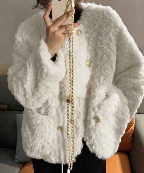 セール】ボアジャケット もこもこアウター 韓国風（ブルゾン