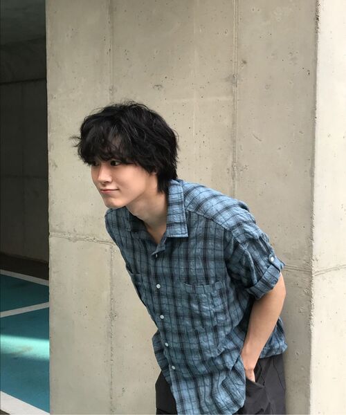 PARTIMENTO（パルティメント）の「リンクルチェックボクシーオーバーサイズロールアップハーフシャツブルー（シャツ/ブラウス・レディース・その他・MEDIUM/LARGE/X-LARGE）」の21枚目の写真