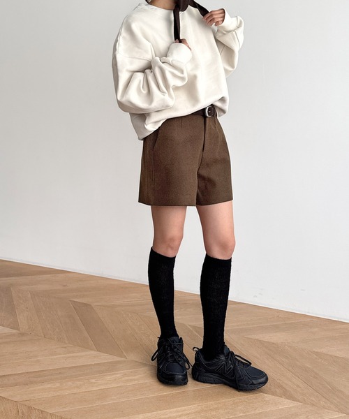 CANAL JEAN（キャナルジーン）の「El mar　ベルト付ウォームショートパンツ（その他パンツ・レディース・グレー/ブラウン・SMALL/MEDIUM）」の3枚目の写真