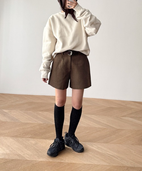 CANAL JEAN（キャナルジーン）の「El mar　ベルト付ウォームショートパンツ（その他パンツ・レディース・グレー/ブラウン・SMALL/MEDIUM）」の5枚目の写真