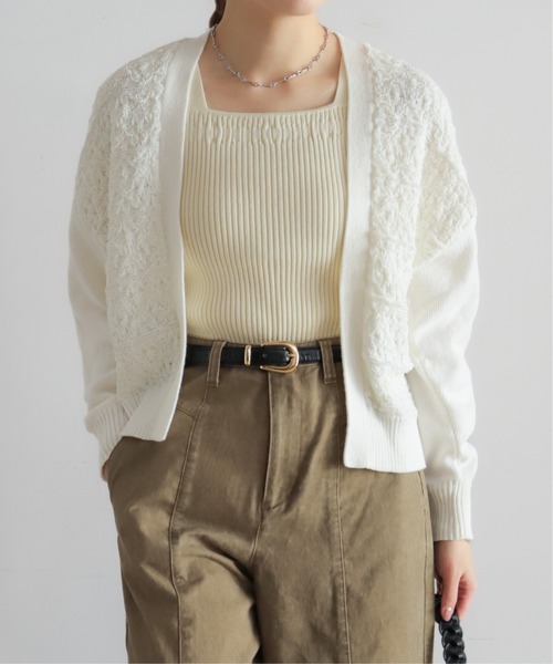 NOMBRE IMPAIR（ノンブルアンペール）の「チュールヤーンJQ　ボレロ（カーディガン/ボレロ・レディース・チャコールグレー/ホワイト・FREE）」の2枚目の写真