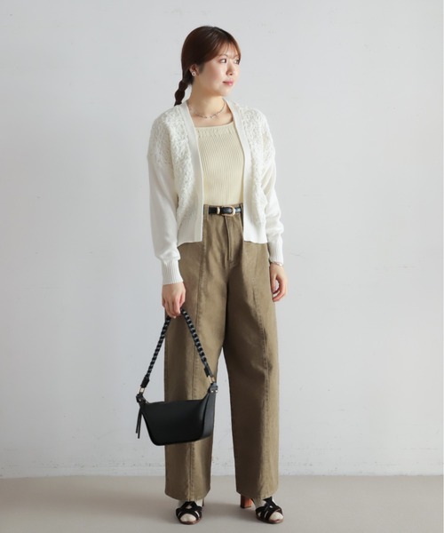 NOMBRE IMPAIR（ノンブルアンペール）の「チュールヤーンJQ　ボレロ（カーディガン/ボレロ・レディース・チャコールグレー/ホワイト・FREE）」の4枚目の写真