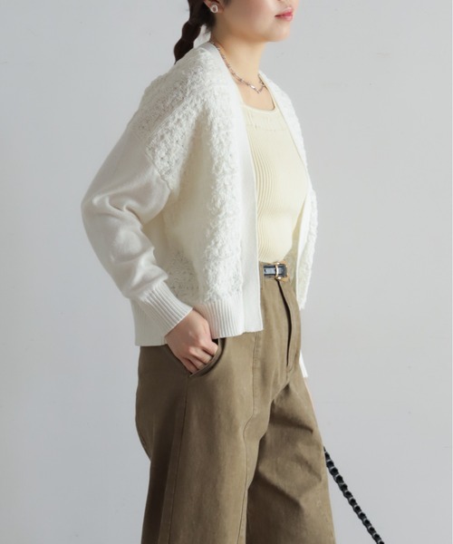 NOMBRE IMPAIR（ノンブルアンペール）の「チュールヤーンJQ　ボレロ（カーディガン/ボレロ・レディース・チャコールグレー/ホワイト・FREE）」の7枚目の写真