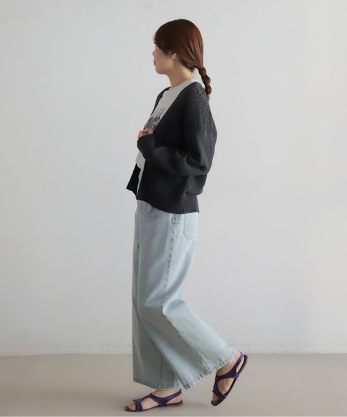 NOMBRE IMPAIR（ノンブルアンペール）の「チュールヤーンJQ　ボレロ（カーディガン/ボレロ・レディース・チャコールグレー/ホワイト・FREE）」の13枚目の写真