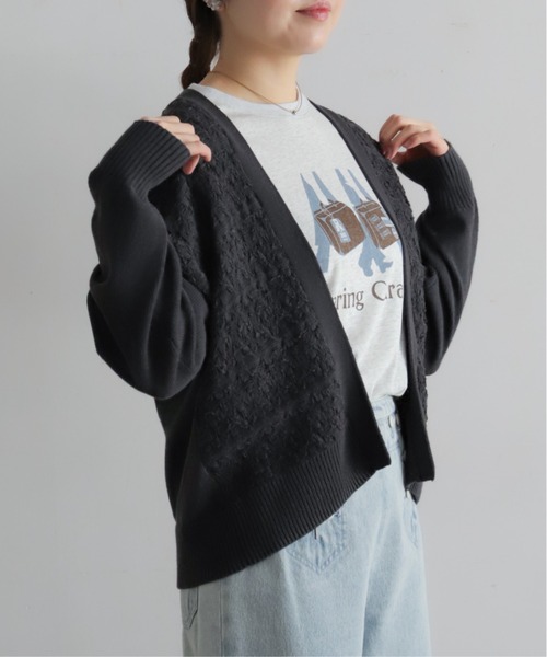 NOMBRE IMPAIR（ノンブルアンペール）の「チュールヤーンJQ　ボレロ（カーディガン/ボレロ・レディース・チャコールグレー/ホワイト・FREE）」の14枚目の写真