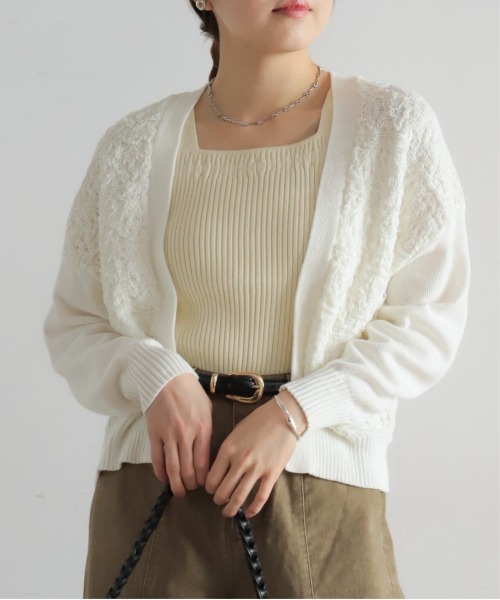 NOMBRE IMPAIR（ノンブルアンペール）の「チュールヤーンJQ　ボレロ（カーディガン/ボレロ・レディース・チャコールグレー/ホワイト・FREE）」の3枚目の写真