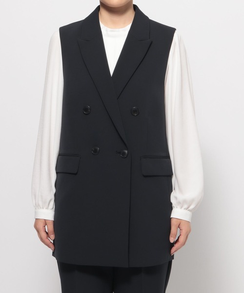 LEPSIM(レプシィム)の「【入卒式/セレモニー】Wクロスダブルジレ 598359(その他アウター・レディース・ネイビー/カーキブラウン/ブラック・FREE)」の4枚目の写真