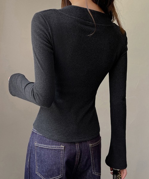 ReRe(リリ)の「リブVネックカットソー(Tシャツ/カットソー・レディース・ブラック/チョコ/オフホワイト/ライトブラウン/ダークグレー・MEDIUM/LARGE/X-LARGE)」の20枚目の写真