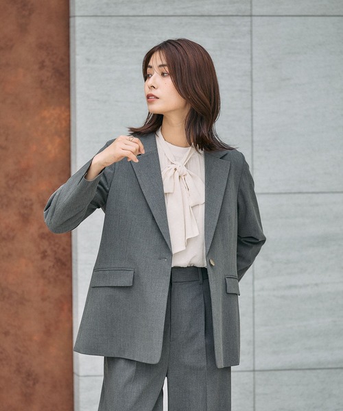 GLOBAL WORK（グローバルワーク）の「ドビー2WAYボウタイブラウス/591839（シャツ/ブラウス・レディース・ライトグレー/ブルー系その他/アイボリー/ブラック/ライトピンク・SMALL/MEDIUM/LARGE）」の8枚目の写真