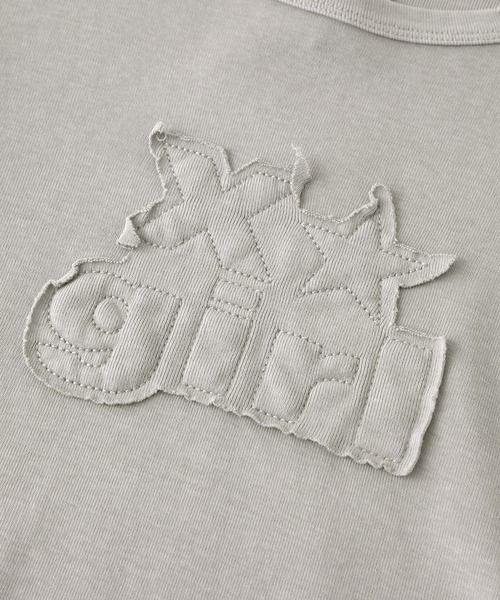 X-girl（エックスガール）の「DISTRESSED LOGO PATCH L/S COMPACT TOP（Tシャツ/カットソー・レディース・グレー/ブラウン・ONE SIZE）」の11枚目の写真