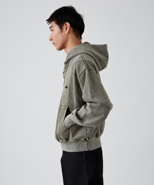 B.C STOCK(ベーセーストック)の「【ANTS & ELEPHANTS】フェード加工 ハーフジップパーカー(パーカー・メンズ・ブラック/グレー/レッド/カーキ・MEDIUM/LARGE)」の15枚目の写真