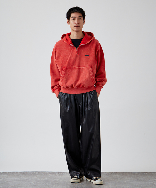 B.C STOCK(ベーセーストック)の「【ANTS & ELEPHANTS】フェード加工 ハーフジップパーカー(パーカー・メンズ・ブラック/グレー/レッド/カーキ・MEDIUM/LARGE)」の17枚目の写真