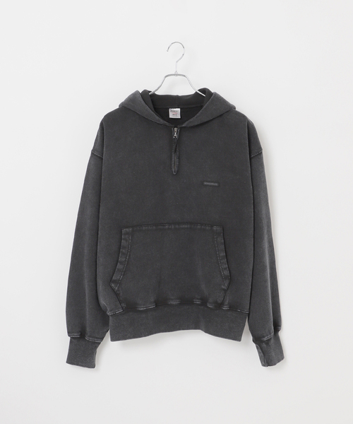 B.C STOCK(ベーセーストック)の「【ANTS & ELEPHANTS】フェード加工 ハーフジップパーカー(パーカー・メンズ・ブラック/グレー/レッド/カーキ・MEDIUM/LARGE)」の21枚目の写真