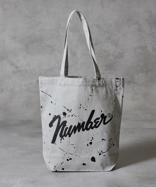 HAND PAINTED Number⑨ CANVAS TOTE BAG / ハンドペイント