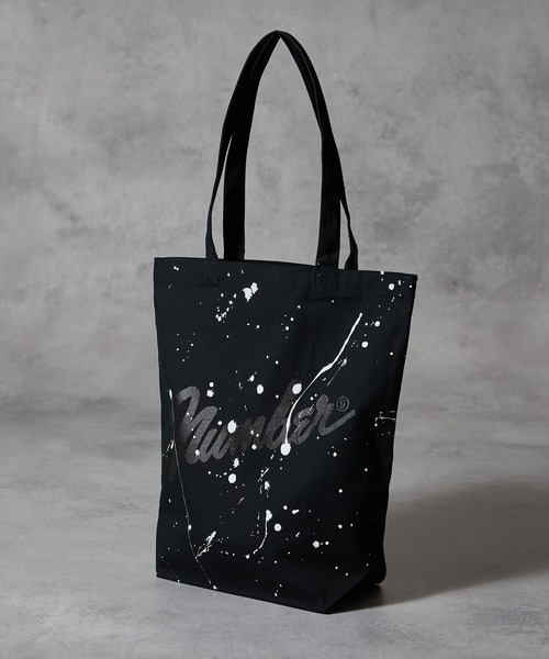 NUMBER (N)INE(ナンバーナイン)の「HAND PAINTED Number⑨ CANVAS TOTE BAG / ハンドペイント ナンバーナインロゴ キャンバス トートバッグ(トートバッグ・メンズ・ライトグレー/ブラック系・FREE)」の4枚目の写真