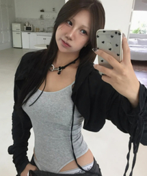 LADY VOLUME（レディーボリューム）の「リディ バックレス ボディスーツ (GREY)（その他トップス）」