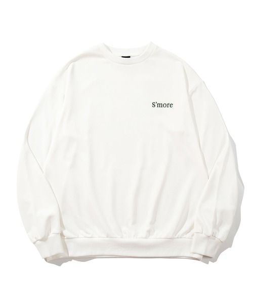 S'more(スモア)の「Solo Camping Bear S/S pt.Sweat ソロキャンプの熊プリントスウェット(スウェット・レディース・グリーン/ホワイト・SMALL/MEDIUM/LARGE/X-LARGE)」の3枚目の写真
