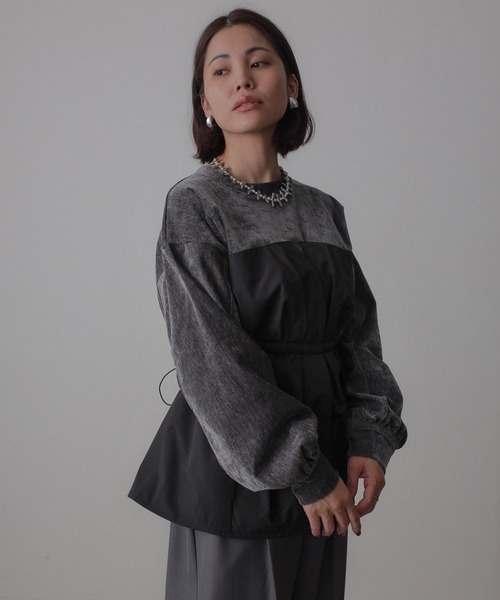 【セール】ビスチェドッキングペプラムベロアトップス(Tシャツ/カットソー)|Floran(フローラン)