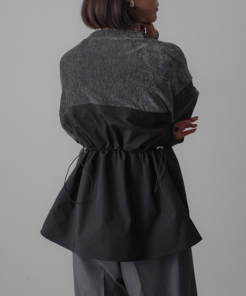 Floran（フローラン）の「ビスチェドッキングペプラムベロアトップス（Tシャツ/カットソー・レディース・アイボリー/ブラック/チャコールグレー・FREE）」の14枚目の写真