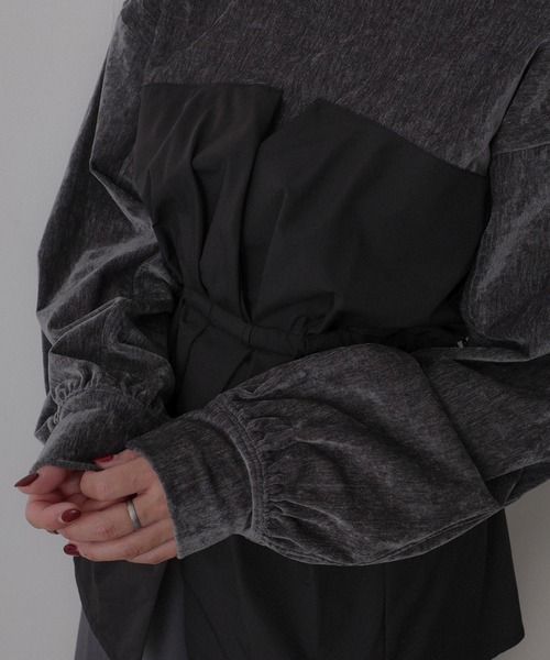 【セール】ビスチェドッキングペプラムベロアトップス(Tシャツ/カットソー)|Floran(フローラン)