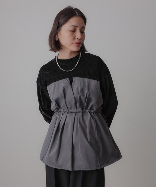 【セール】ビスチェドッキングペプラムベロアトップス(Tシャツ/カットソー)|Floran(フローラン)