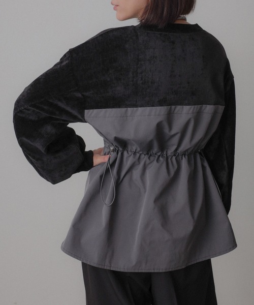 Floran（フローラン）の「ビスチェドッキングペプラムベロアトップス（Tシャツ/カットソー・レディース・アイボリー/ブラック/チャコールグレー・FREE）」の17枚目の写真