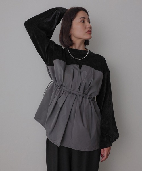 【セール】ビスチェドッキングペプラムベロアトップス(Tシャツ/カットソー)|Floran(フローラン)