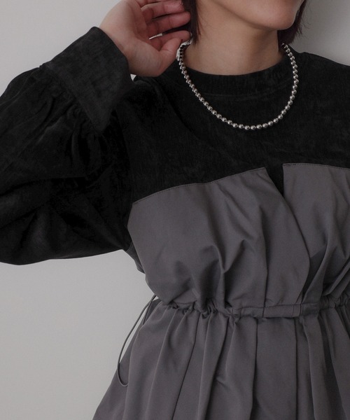 【セール】ビスチェドッキングペプラムベロアトップス(Tシャツ/カットソー)|Floran(フローラン)