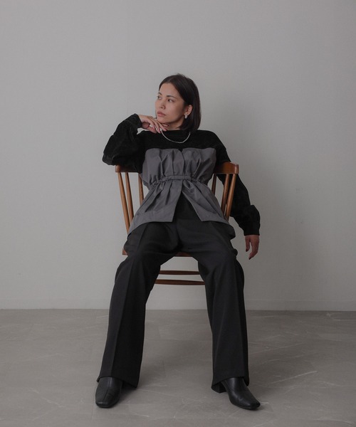 【セール】ビスチェドッキングペプラムベロアトップス(Tシャツ/カットソー)|Floran(フローラン)