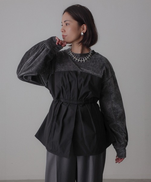 【セール】ビスチェドッキングペプラムベロアトップス(Tシャツ/カットソー)|Floran(フローラン)