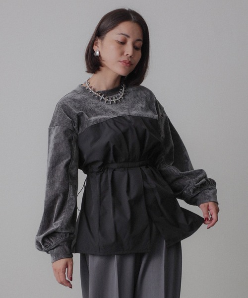 【セール】ビスチェドッキングペプラムベロアトップス(Tシャツ/カットソー)|Floran(フローラン)