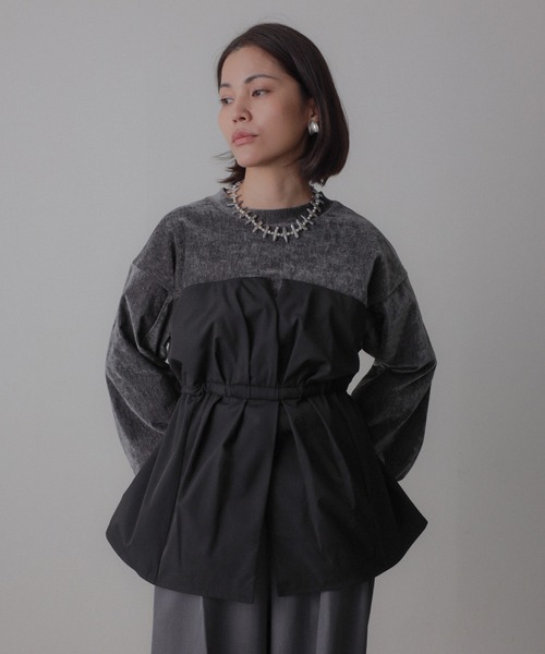 【セール】ビスチェドッキングペプラムベロアトップス(Tシャツ/カットソー)|Floran(フローラン)