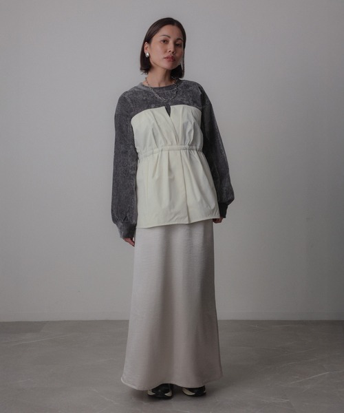 【セール】ビスチェドッキングペプラムベロアトップス(Tシャツ/カットソー)|Floran(フローラン)