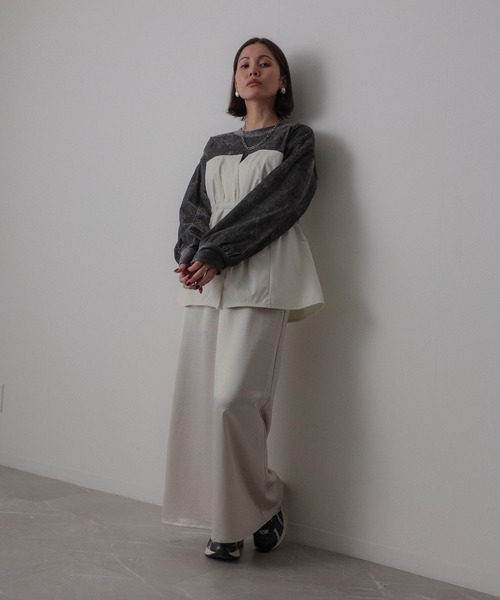 【セール】ビスチェドッキングペプラムベロアトップス(Tシャツ/カットソー)|Floran(フローラン)