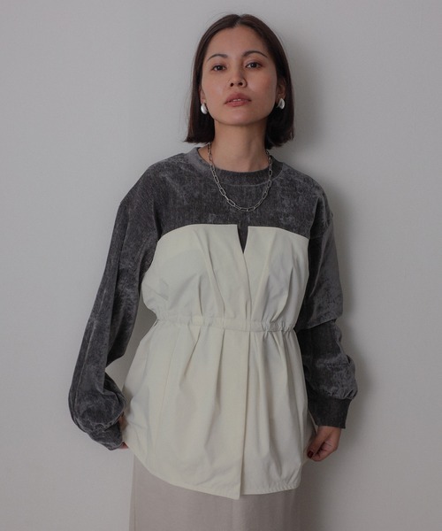 【セール】ビスチェドッキングペプラムベロアトップス(Tシャツ/カットソー)|Floran(フローラン)